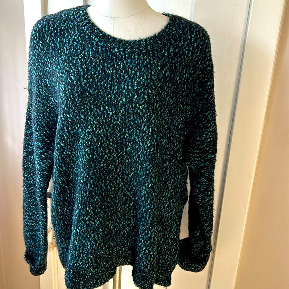 Vince teal and blue wool/ cotton blend sweater NWT size XL